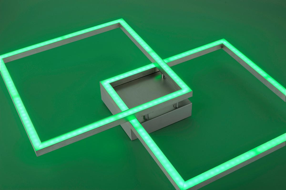 Led-deckenleuchte 16429-55 Lolasmart-Maxi - Silberfarben, Design, Kunststoff/Metall (63/63/8,5cm)