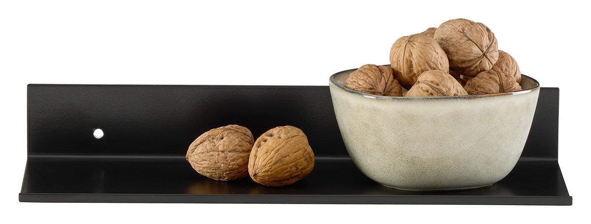 Wandboard Aluminia130 Schwarz B: 30 Cm - Schwarz, Trend, Metall (30/4,5/13cm)