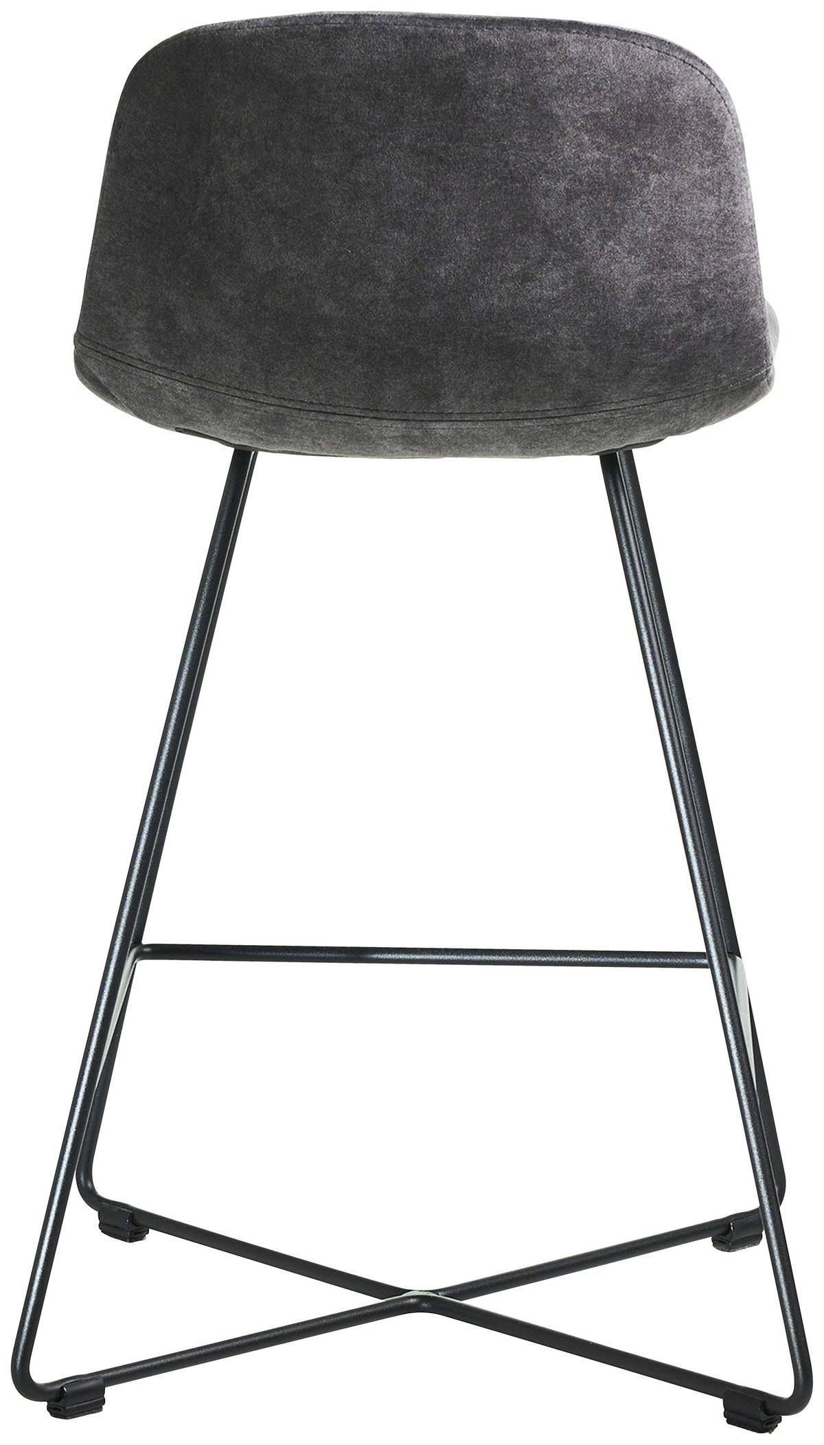 BAROVÁ STOLIČKA CROSS-CHB - čierna/sivá, Basics, kov/textil (50/85/48cm) - Celina Home