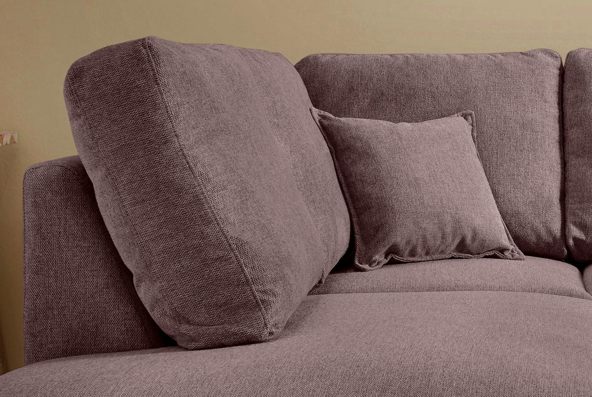 Ecksofa Mit Schlaffunktion Valentina Mit Kissen Bordeaux - Bordeaux/Naturfarben, KONVENTIONELL, Textil (200/230cm) - P & B