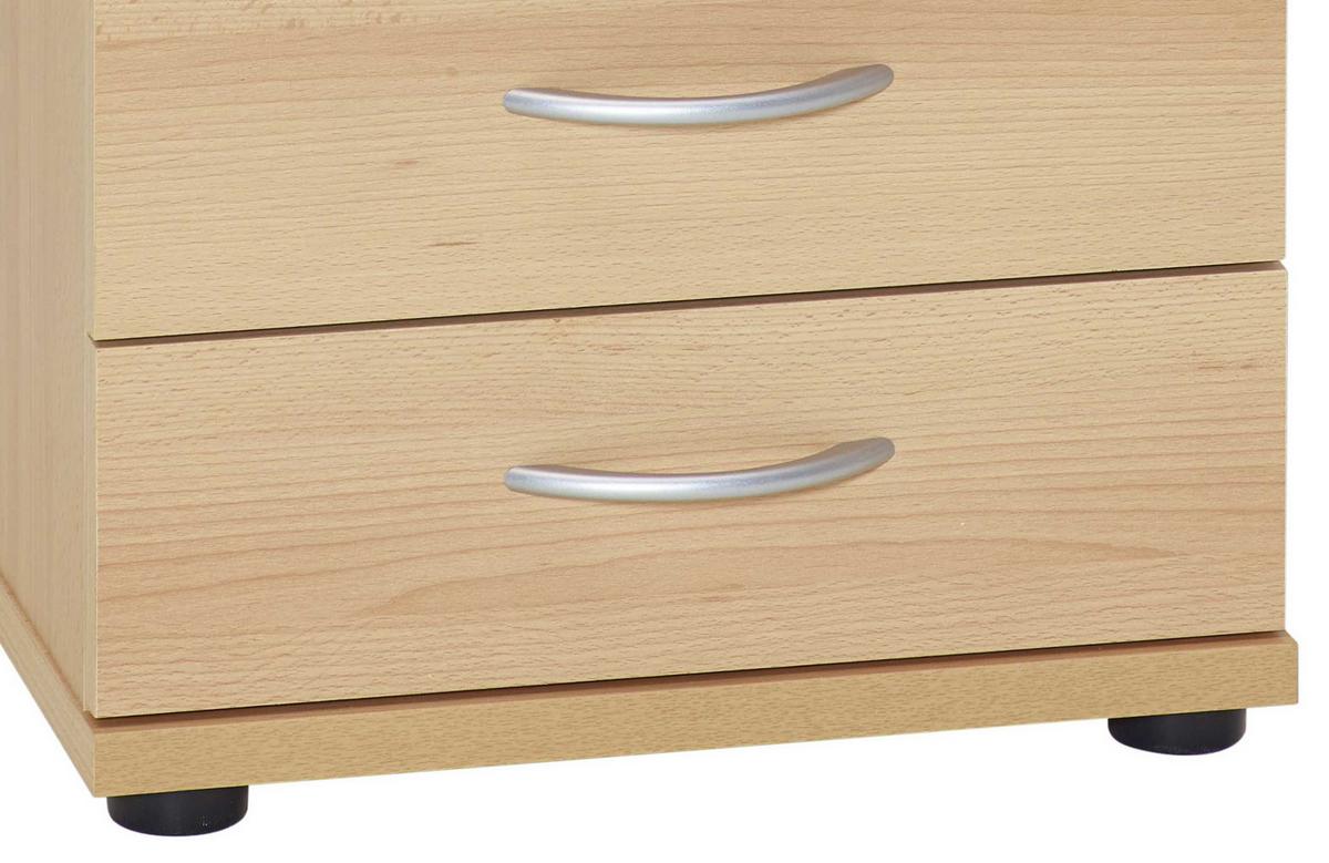 Rollcontainer Buche Dekor Serie 4000 41,6x53,4x50 cm - Buchefarben/Schwarz, Basics, Holzwerkstoff (41,6/53,4/50cm) - MID.YOU