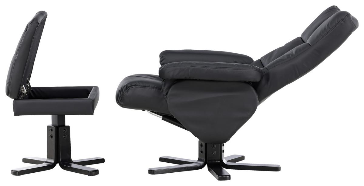 Relaxsesselset Sven - Schwarz, Design, Textil/Metall (78/101/90cm) - Livetastic