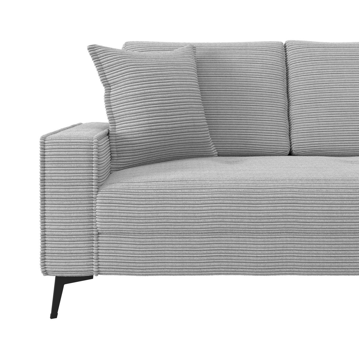 Ecksofa Zero Hellgrau 286x173 cm - Hellgrau/Schwarz, Trend, Textil (286/173cm)