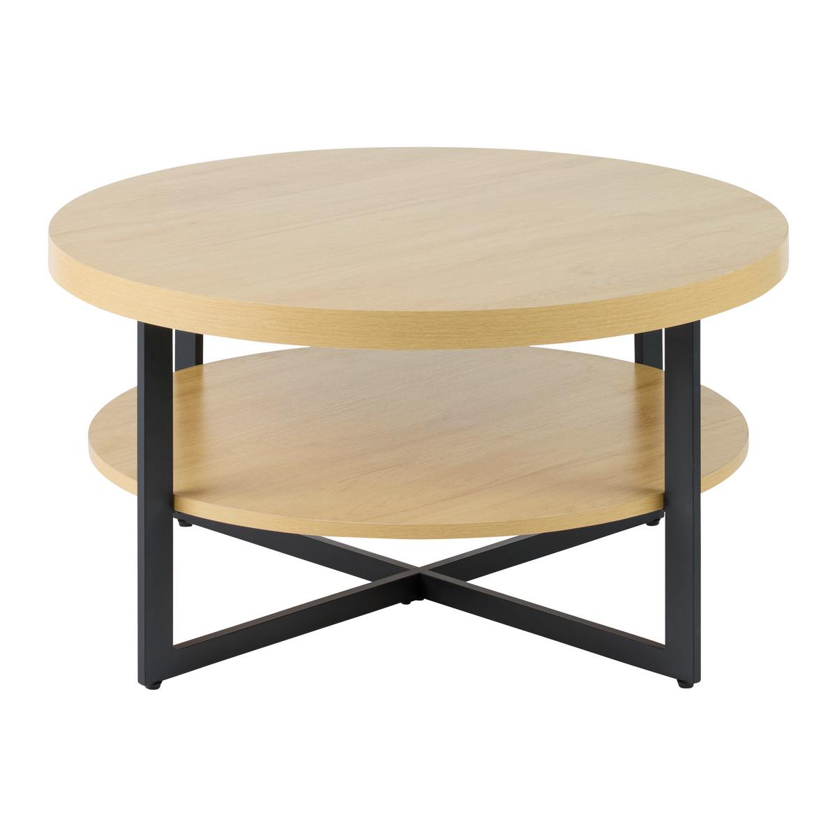 KONFERENČNÍ STOLEK RONDO - černá/dub artisan, Konvenční, kov/kompozitní dřevo (80/80/40cm) - Mömax