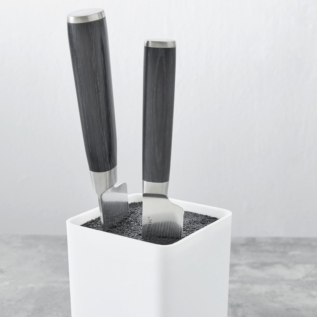Messerblock Weiß Square 22,8x10,7x10,7 cm, Kunststoff - Weiß, MODERN, Kunststoff (22,8/10,7/10,7cm) - Echtwerk