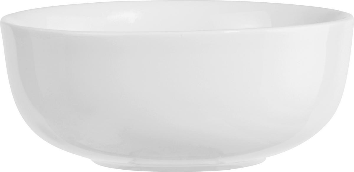 Müslischale Keramik Weiß Felicia D: ca. 14 cm - Weiß, KONVENTIONELL, Keramik (14cm) - Luca Bessoni