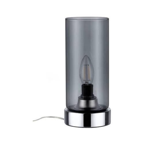 Tischlampe Grau/Chromfarben/ Transparent - Chromfarben/Transparent, Design, Glas/Metall (11/24,4cm) - Paulmann