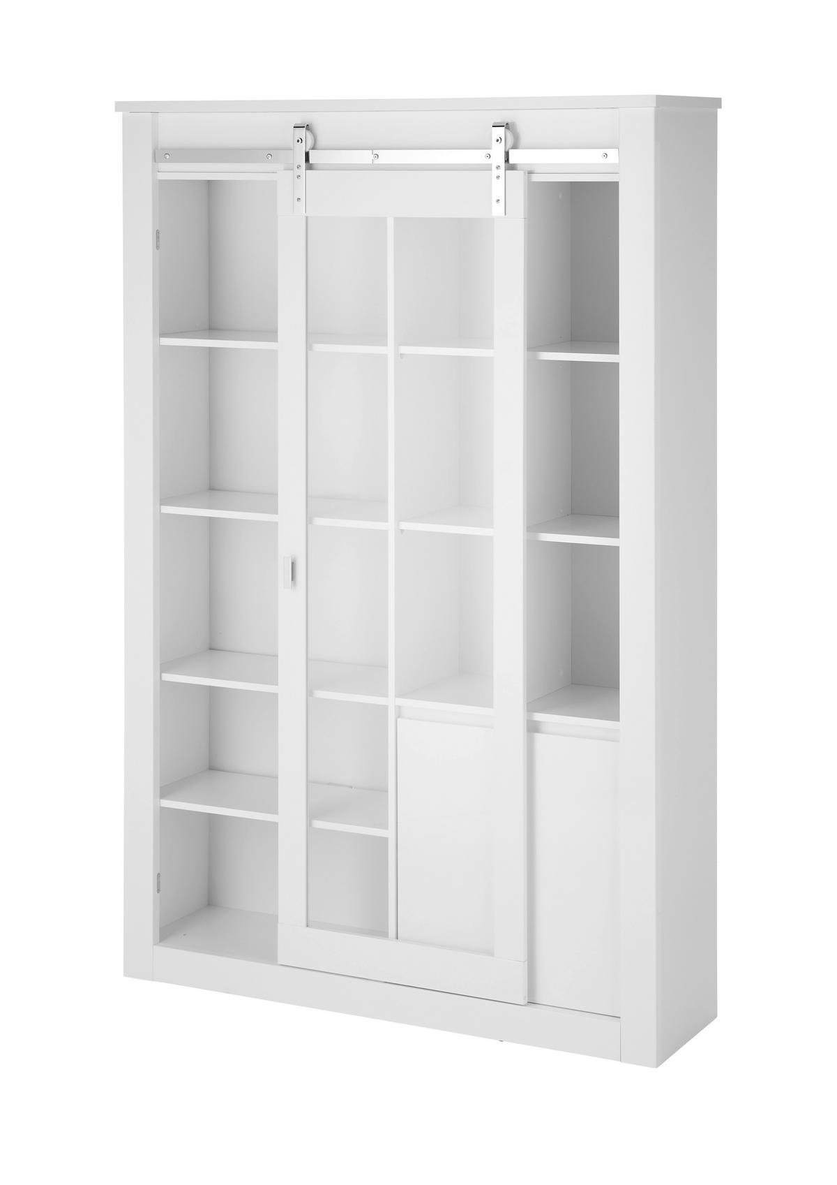 VITRINE Daytona Weiß HG B: 133cm - Weiß Hochglanz/Weiß, Design, Holzwerkstoff (133/201/38cm) - Livetastic