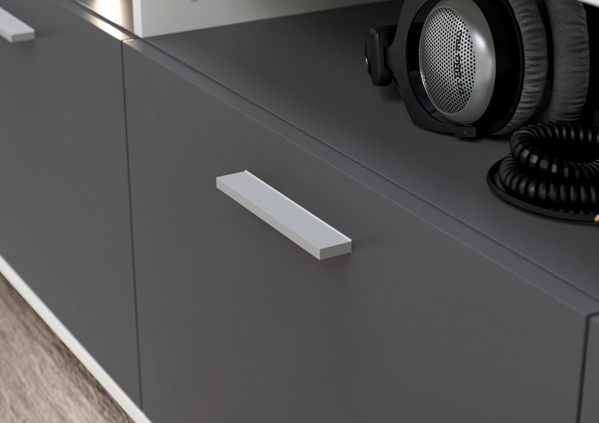Obývacia stena JACKY - biela/antracitová, Modern, kompozitné drevo/plast (230/184/37cm) - Mömax