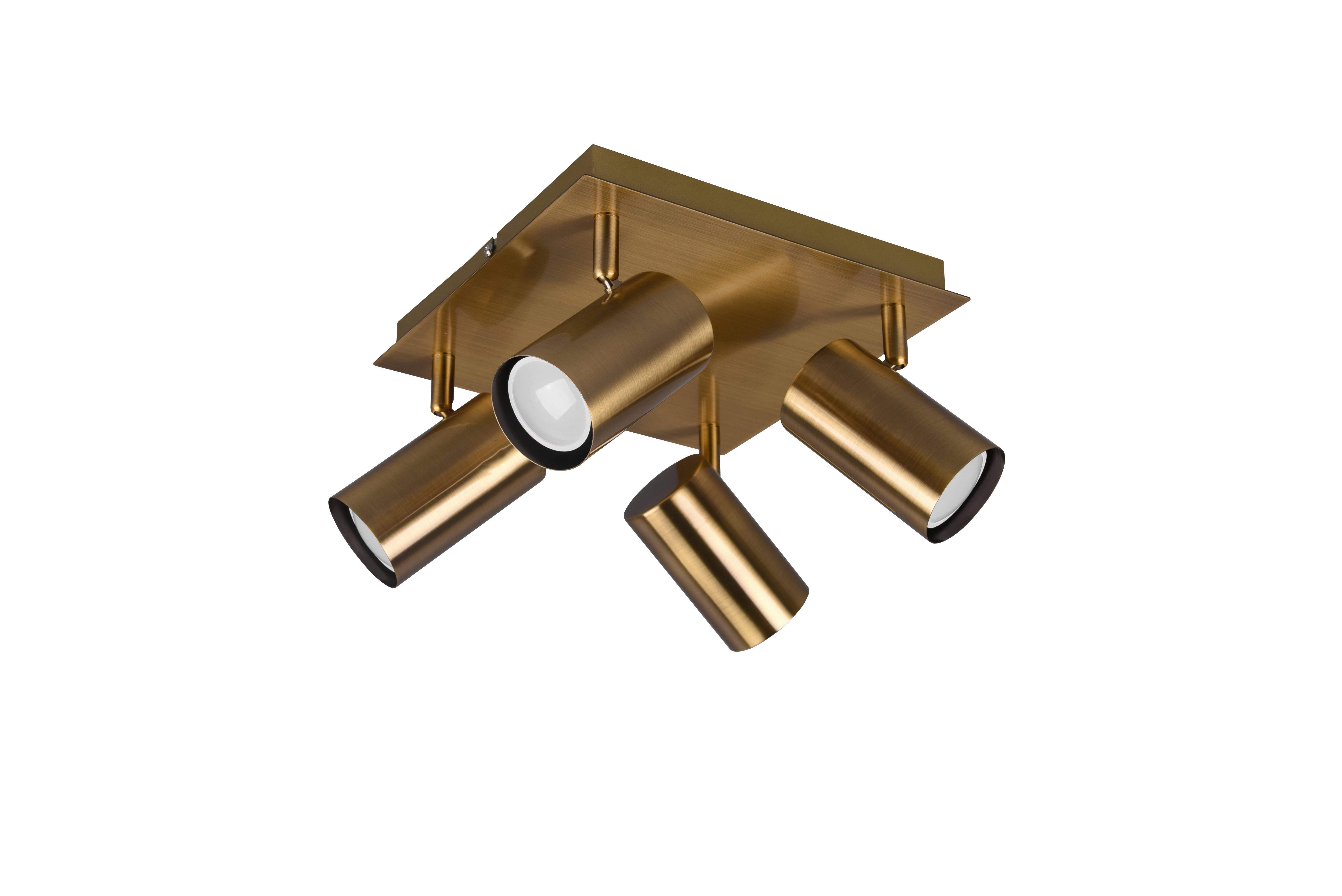 Strahler Spot Marley 4-Flammig verstellbar L: 24 cm - Messingfarben, Design, Metall (24,0/15,0/24,0cm) - Trio Leuchten