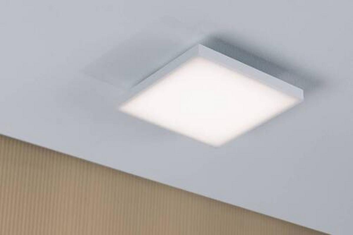 Led-deckenleuchte L: 22,5 Cm Weiß Matt Quadratisch - Weiß, Basics, Metall (22,5/22,5/5cm) - Paulmann