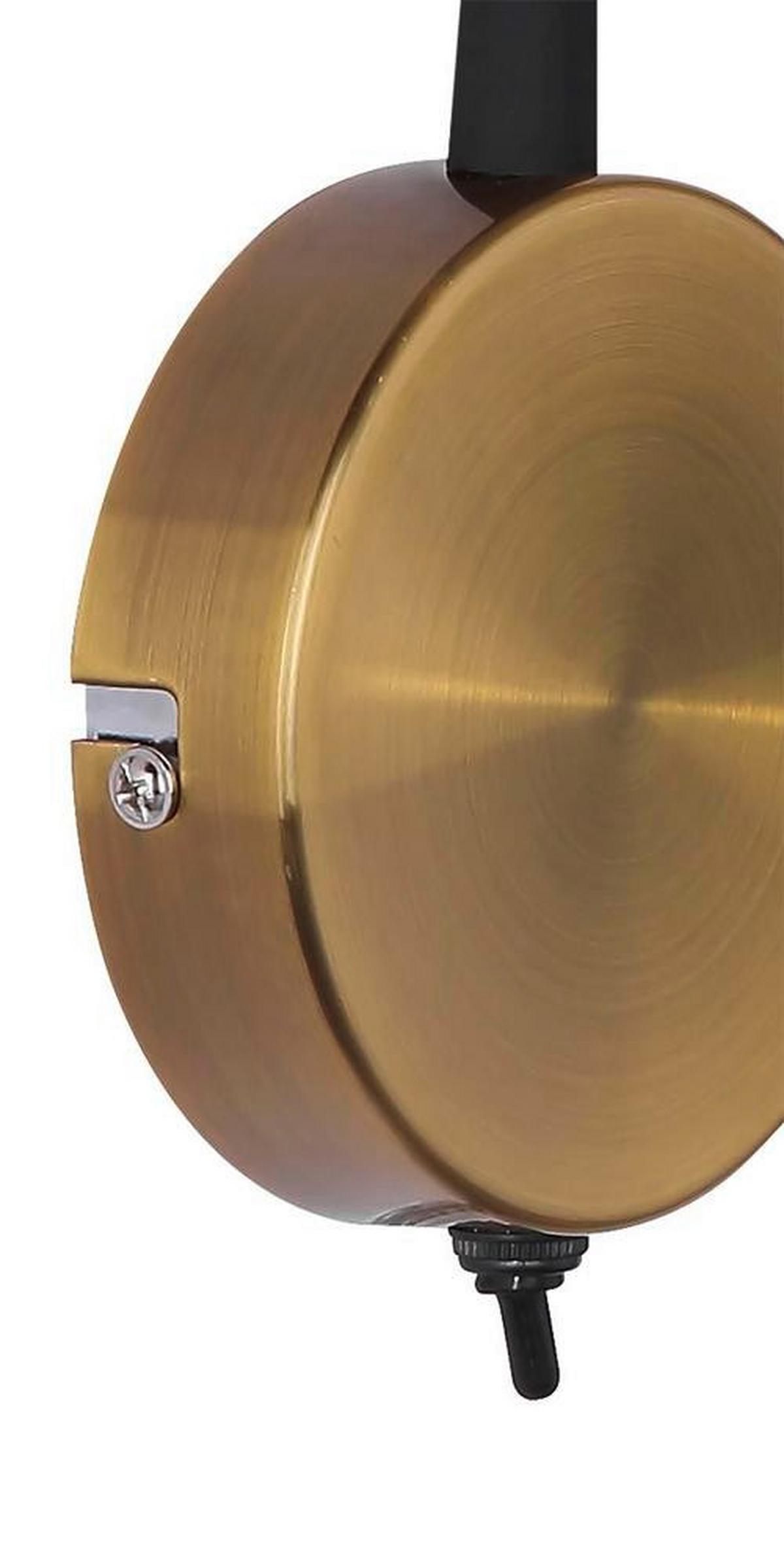 Wandleuchte Eddy 1-Flammig Mit Flexarm - Goldfarben/Schwarz, Basics, Metall (30/43cm) - Globo