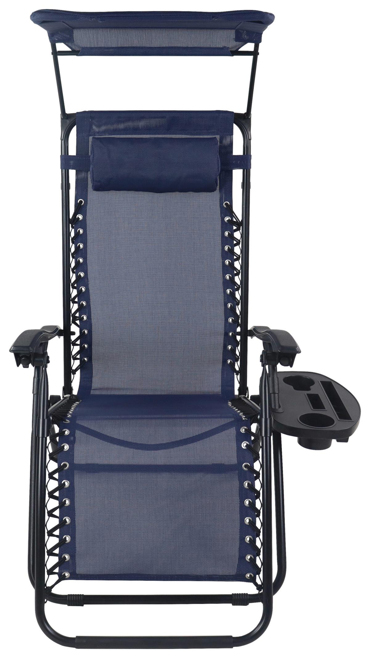 Gartenliege Maltosa Xl Klappbar, Blau - Blau, MODERN, Textil/Metall (51/133/91cm) - Gardenson