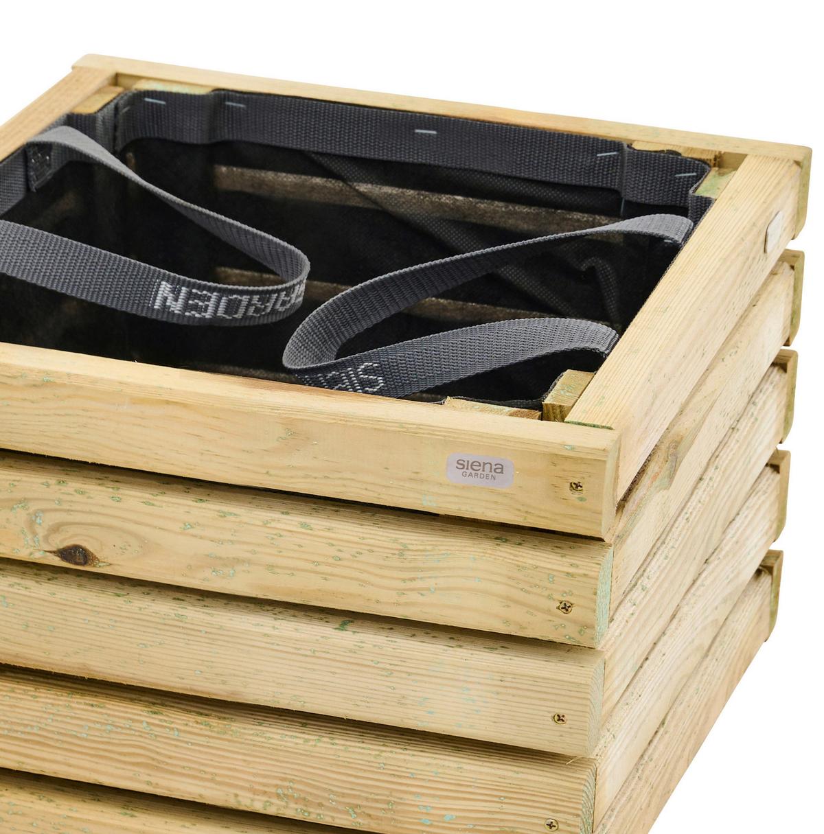 BLUMENKASTEN Schwarz Kieferfarben B: 40 cm - Schwarz/Kieferfarben, Basics, Holz/Textil (40/40/40cm) - Siena Garden