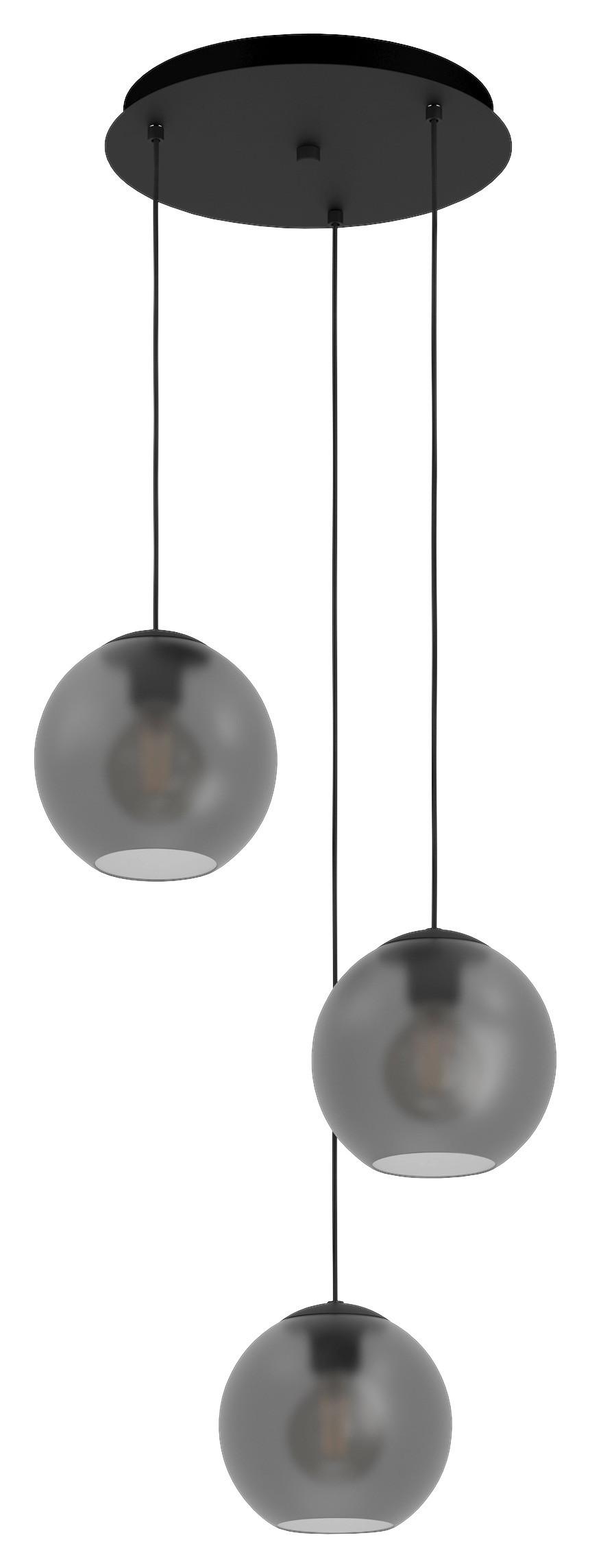 ZÁVESNÉ SVIETIDLO ARANGONA - čierna/sivá, Design, kov/sklo (39,5/42/150cm)