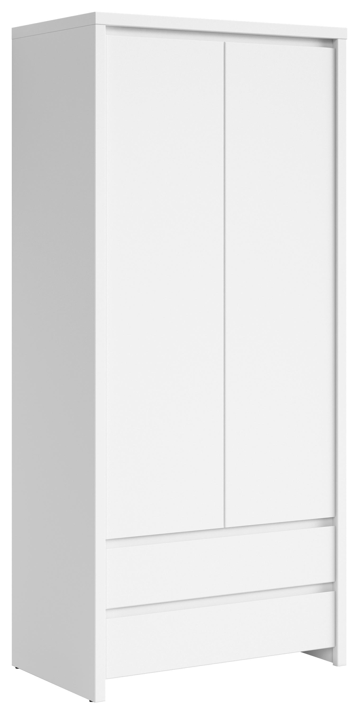 Drehtürenschrank 90cm Kaspian Weiß - Weiß, MODERN, Holzwerkstoff (90/200,5/55,5cm) - Livetastic