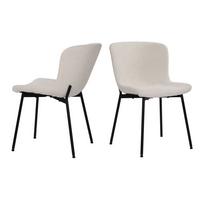 STUHL-SET Schwarz/Weiß 2-teilig - Schwarz/Weiß, MODERN, Textil/Metall (48/83/59cm) - MID.YOU