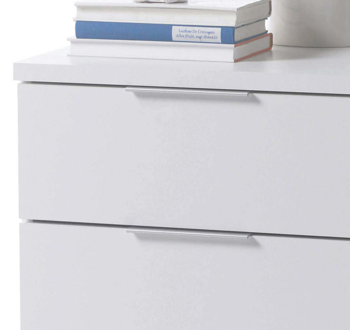 Nachtkästchen Weiß H: 61 Cm - Silberfarben/Weiß, Basics (46/61/42cm) - P & B