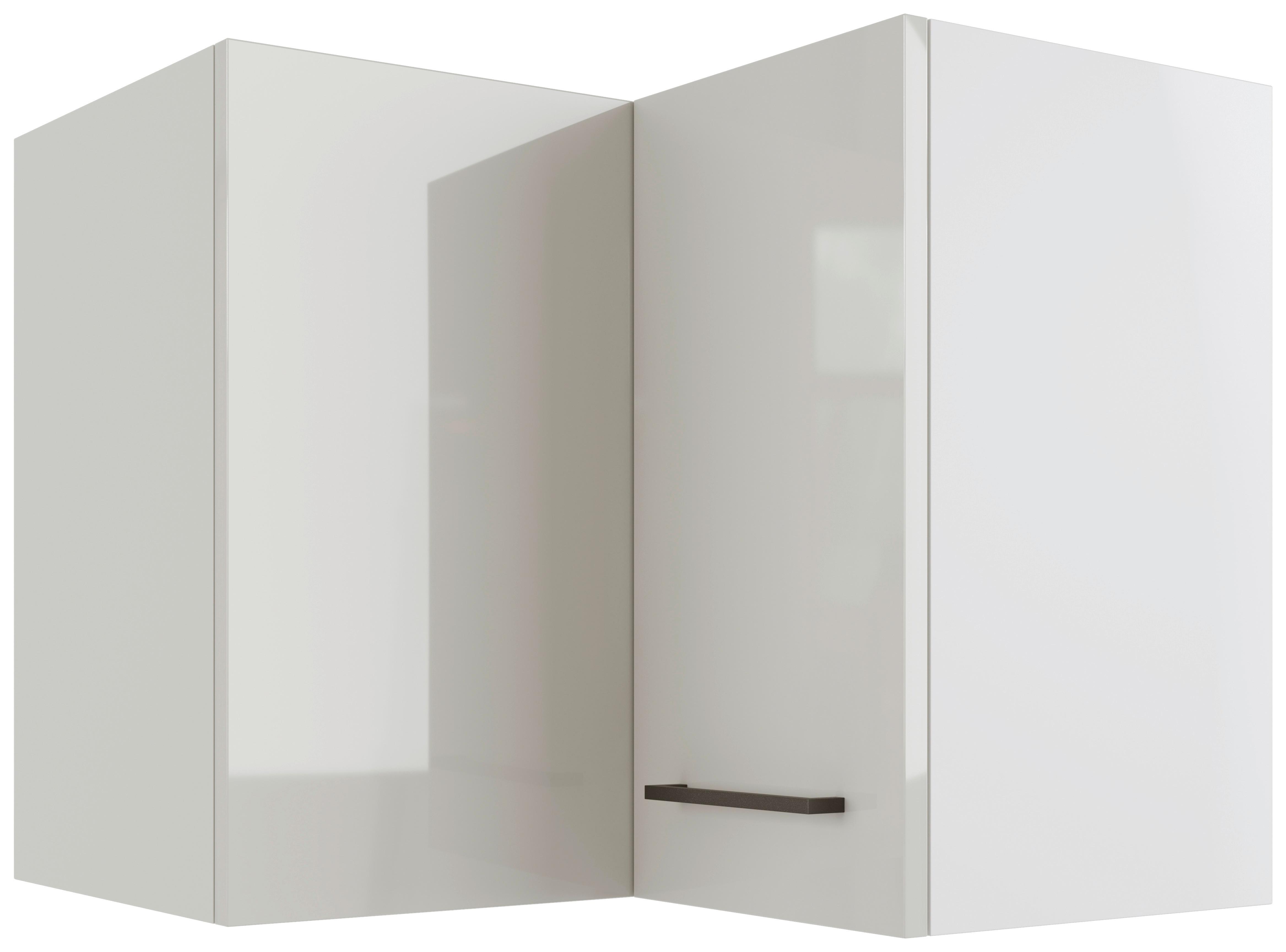 Rohová horní skříňka LEVI - šedá/černá, Moderní, kov/kompozitní dřevo (60/54/60cm) - FlexWell