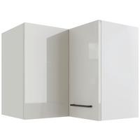 Rohová horná skrinka LEVI - čierna/sivá, Modern, kov/kompozitné drevo (60/54/60cm) - FlexWell