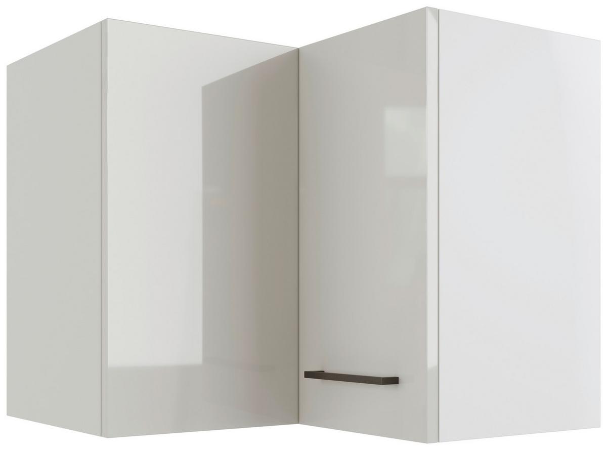 Rohová horná skrinka LEVI - čierna/sivá, Modern, kov/kompozitné drevo (60/54/60cm) - FlexWell