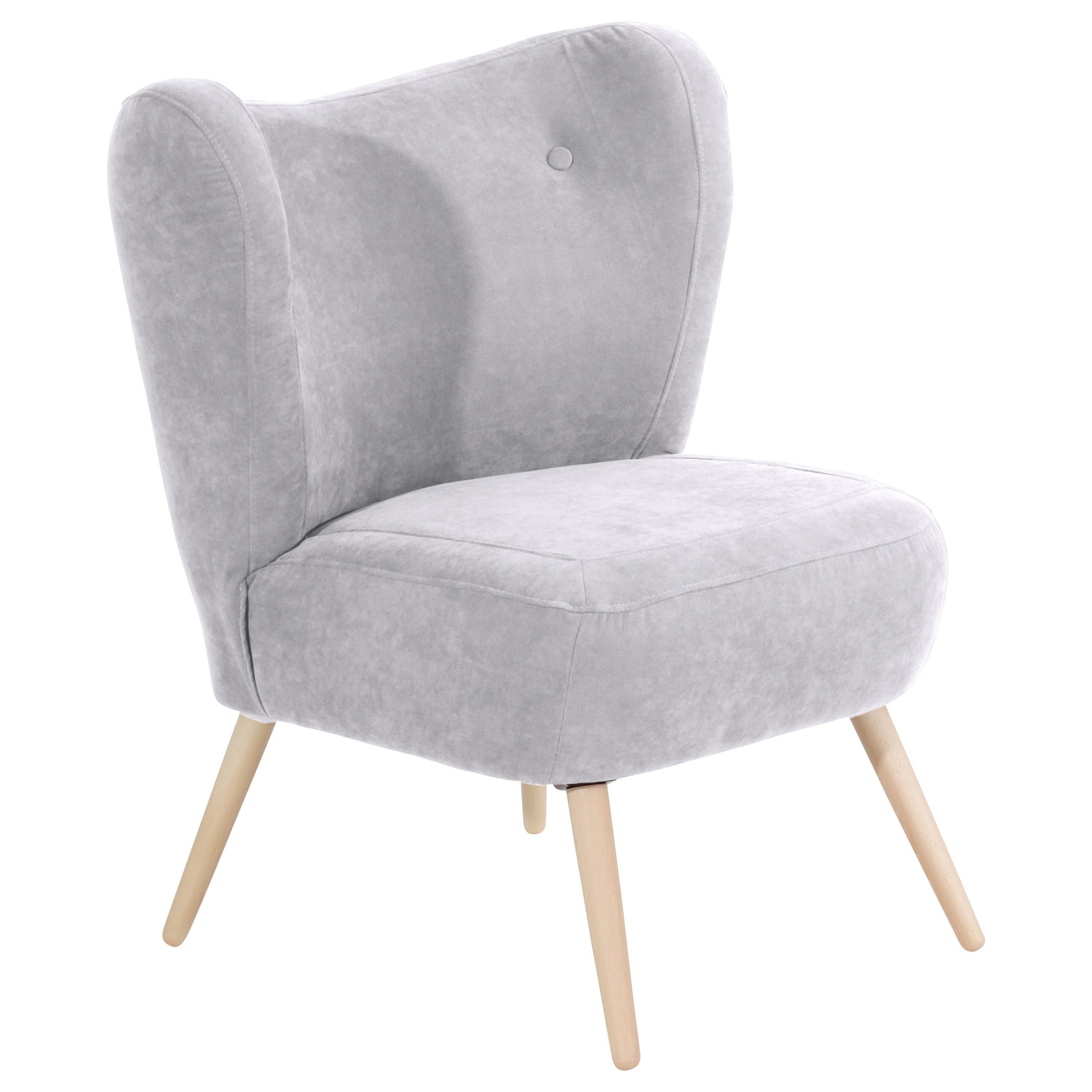 Sessel Sari - Silberfarben/Naturfarben, Design, Textil (70/86/69cm) - Max Winzer