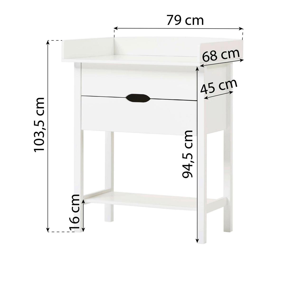 Wickelkommode Isabella Weiß, B: 79 Cm - Weiß, MODERN, Holz/Holzwerkstoff (79/103,5/68cm) - MID.YOU