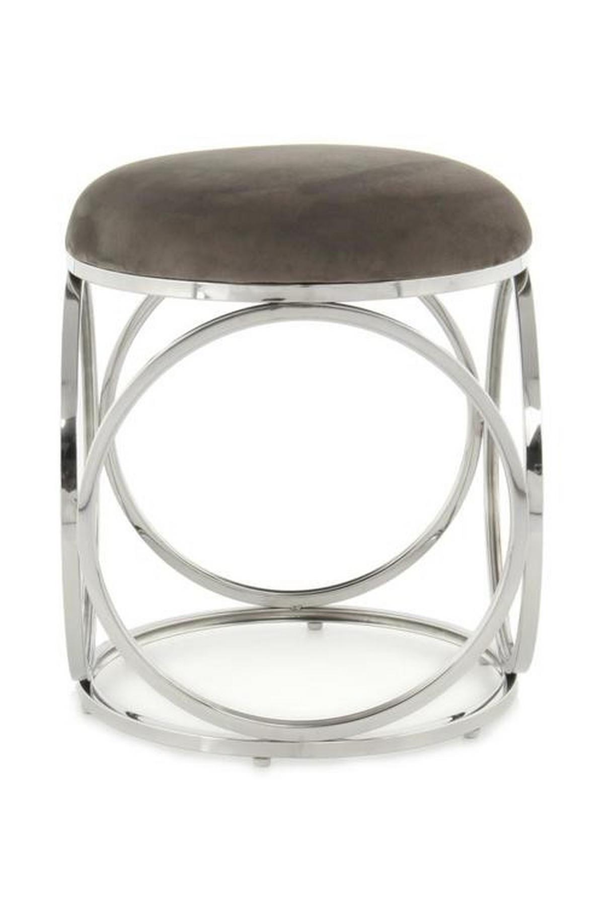 Hocker Whitney 325 Silberfarben/grau B: 40 Cm - Silberfarben/Grau, Design, Textil/Metall (40/49/40cm) - Kayoom