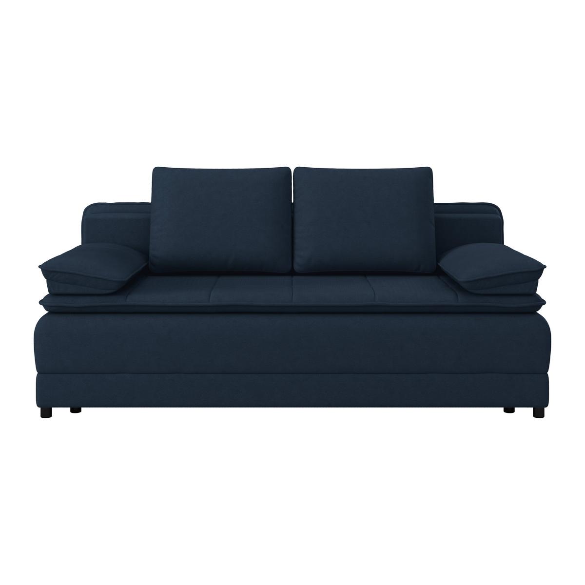 Pohovka s funkciou tmavomodrá farba - čierna/tmavomodrá, Modern, textil/plast (202/73-92/105cm) - Luca Bessoni