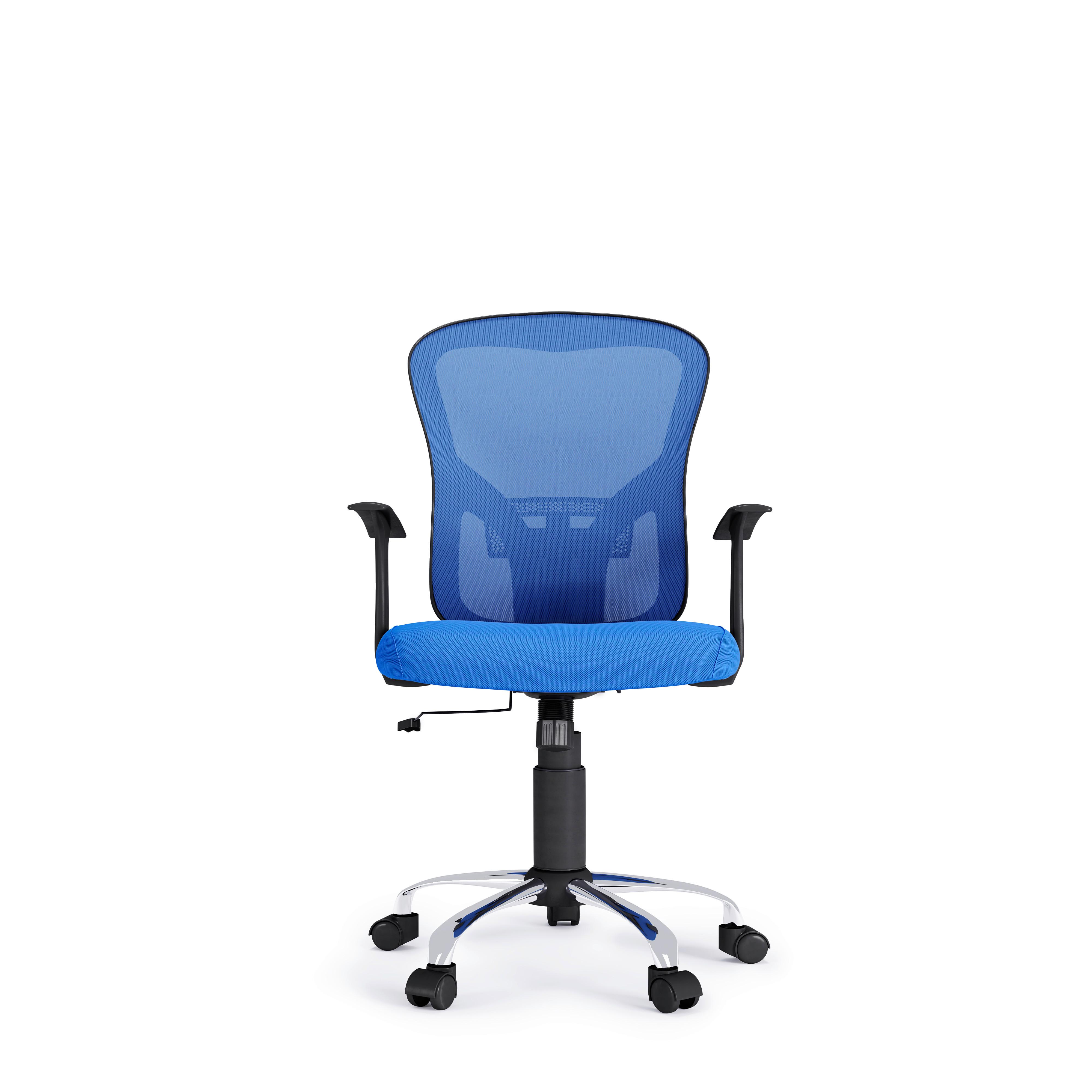 Drehstuhl Tampa Blau B: 62 cm - Blau/Silberfarben, Design, Kunststoff/Textil (62/109/62cm) - MID.YOU