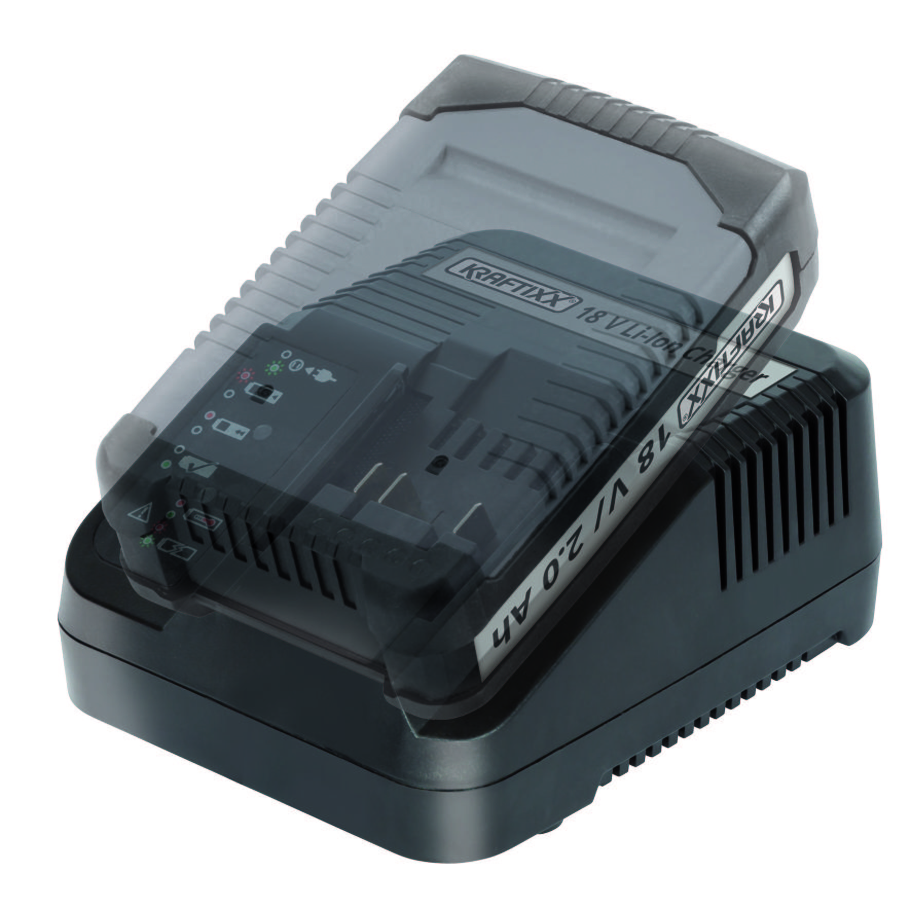 Akkuladegerät Kraftixx Pxc 18v - Schwarz, Basics, Kunststoff (19/6,5/13,9cm)