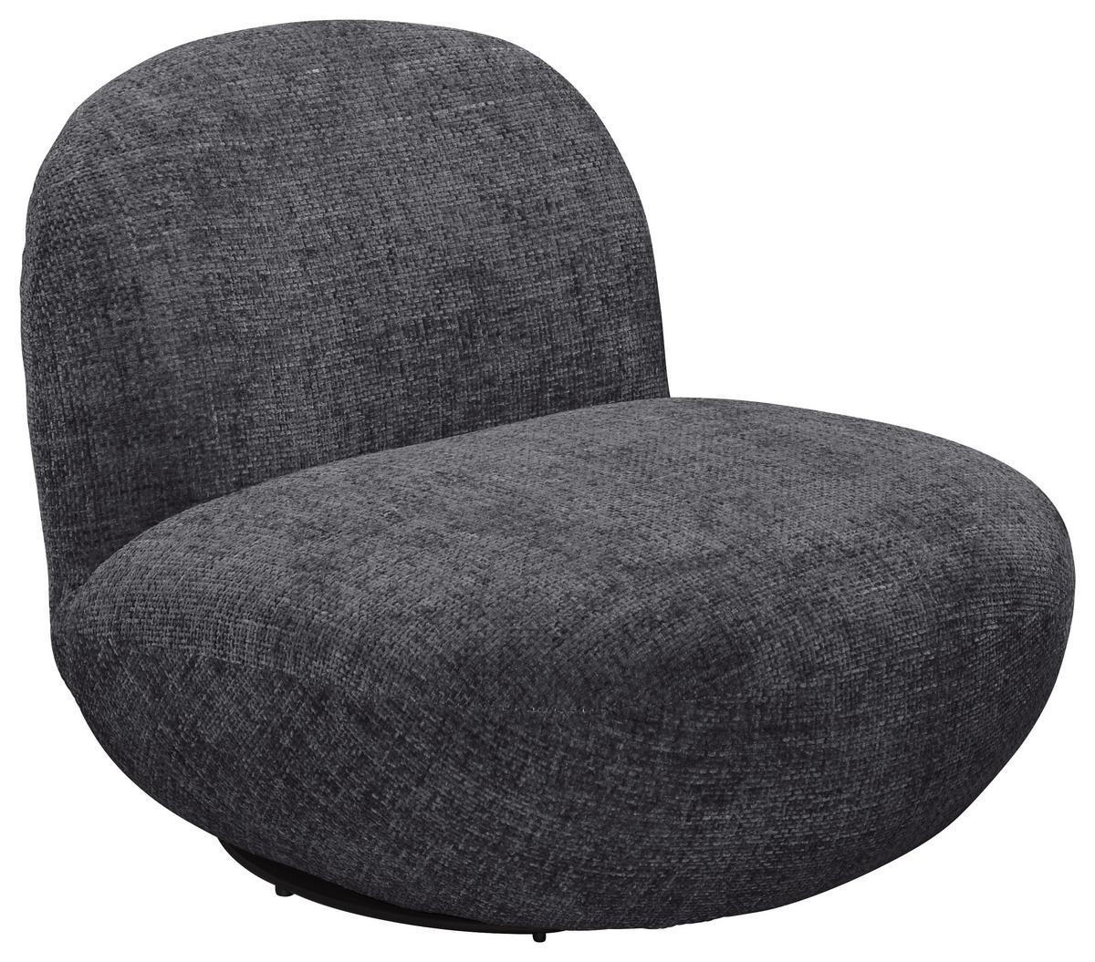Sessel Chris Anthrazit B: 85 cm - Anthrazit/Schwarz, MODERN, Textil (85/70/99cm) - MID.YOU