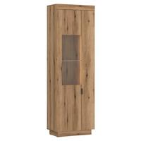 Vitrine Delamar Eichefarben B: 62,2 Cm - Eichefarben/Schwarz, Trend, Glas/Holzwerkstoff (62,2/197,8/39,6cm)