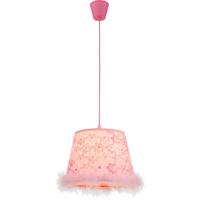 Hängeleuchte Tarso H: 120 Cm 1-Flammig, Mit Plüsch - Pink, LIFESTYLE, Kunststoff (30/120cm) - Globo