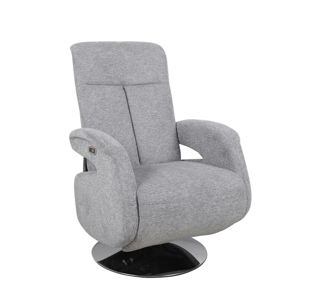 Fernsehsessel Saturn - Chromfarben/Grau, MODERN, Textil/Metall (70/110/159cm)