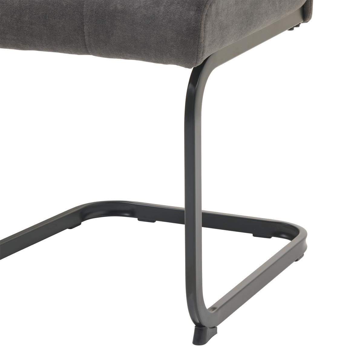 Schwingstuhl Felice Webstoff Grau, B: 46 Cm - Schwarz/Grau, KONVENTIONELL, Textil/Metall (46/96/61,5cm) - MID.YOU