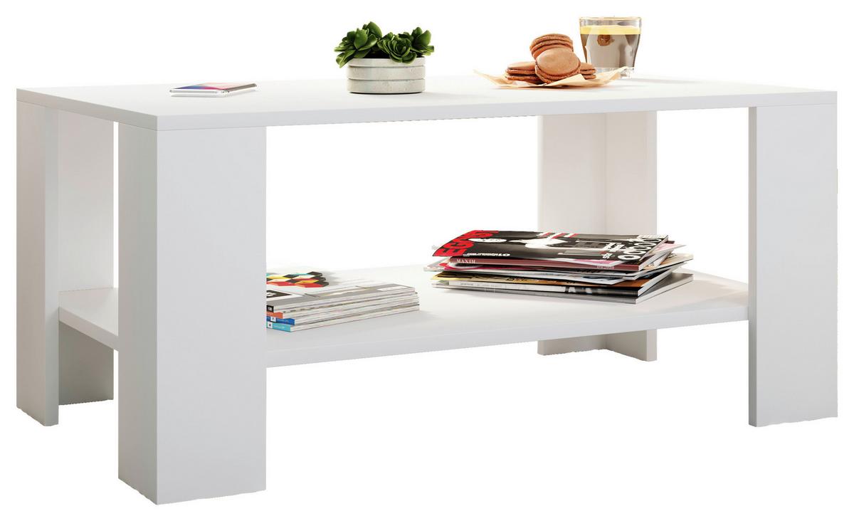 Couchtisch + Lade Dalus Weiß - Weiß, MODERN, Holzwerkstoff (90/53/41cm) - MID.YOU