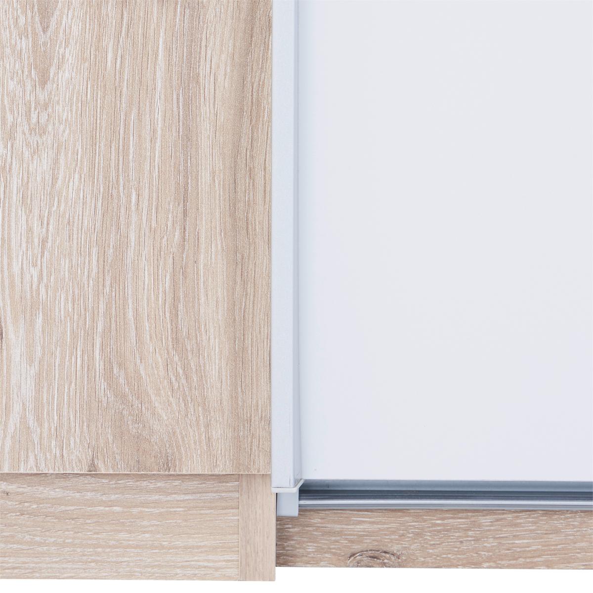 Schwebetürenschrank B: 266,9 Cm Match Oak Dekor - Eichefarben/Hellgrau, MODERN, Holzwerkstoff (266,9/225,5/60,3cm)
