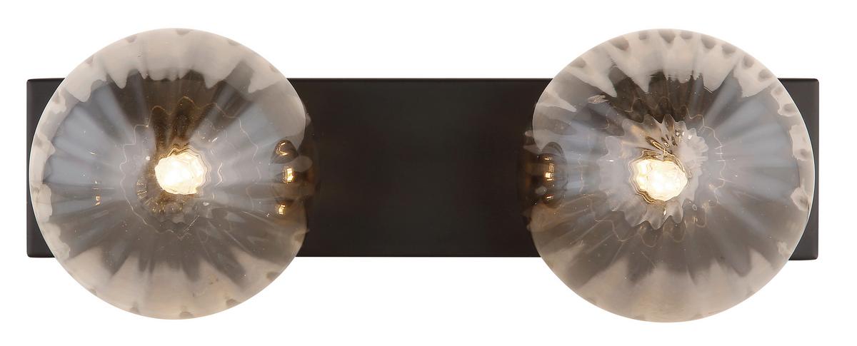 Wandleuchte 15216-2 - Klar/Schwarz, Design, Glas/Metall (35/12/15cm) - Globo