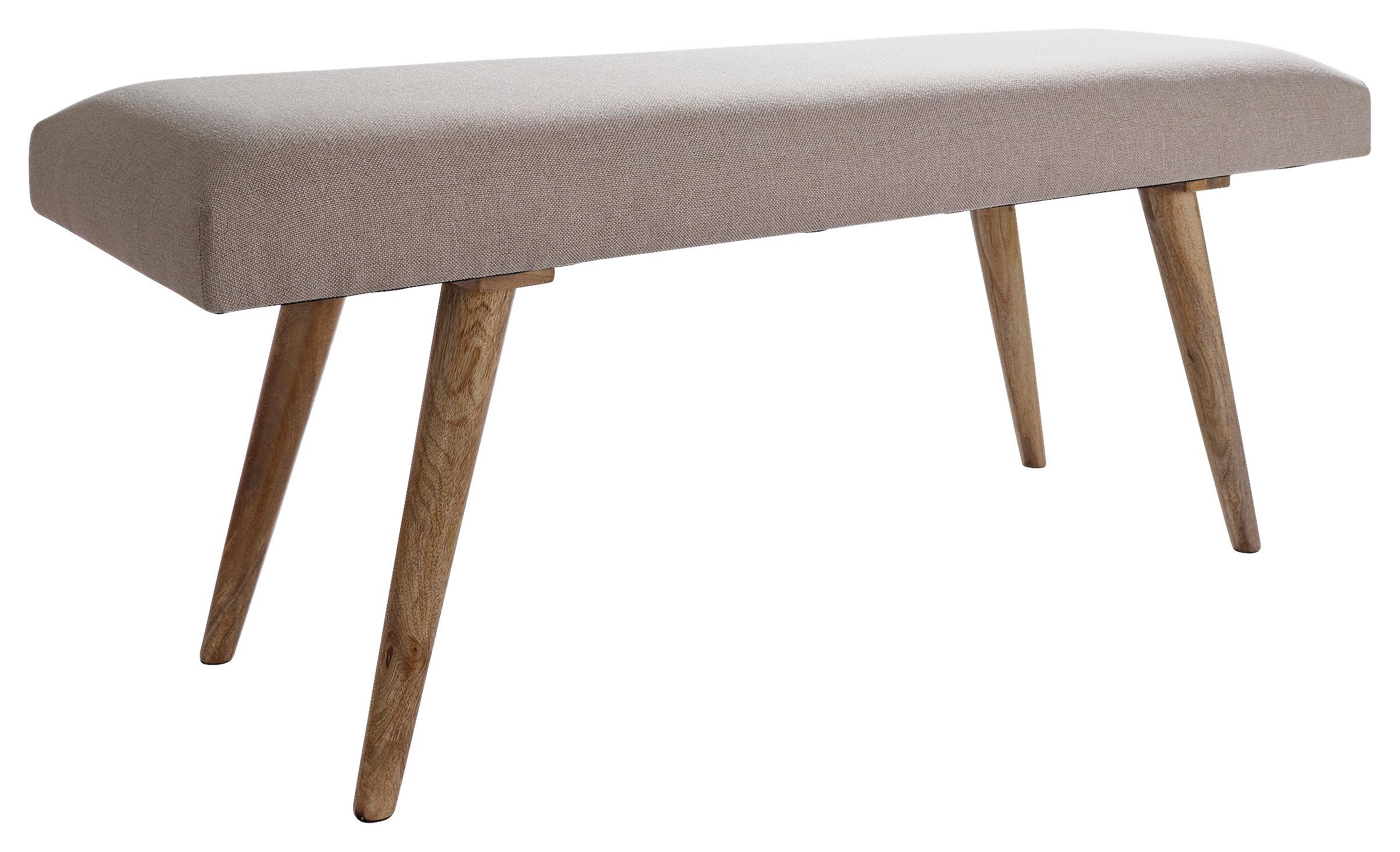 Lavice SALIM hnědá - hnědá/béžová, Natur, dřevo/textil (117/51/38cm) - MID.YOU