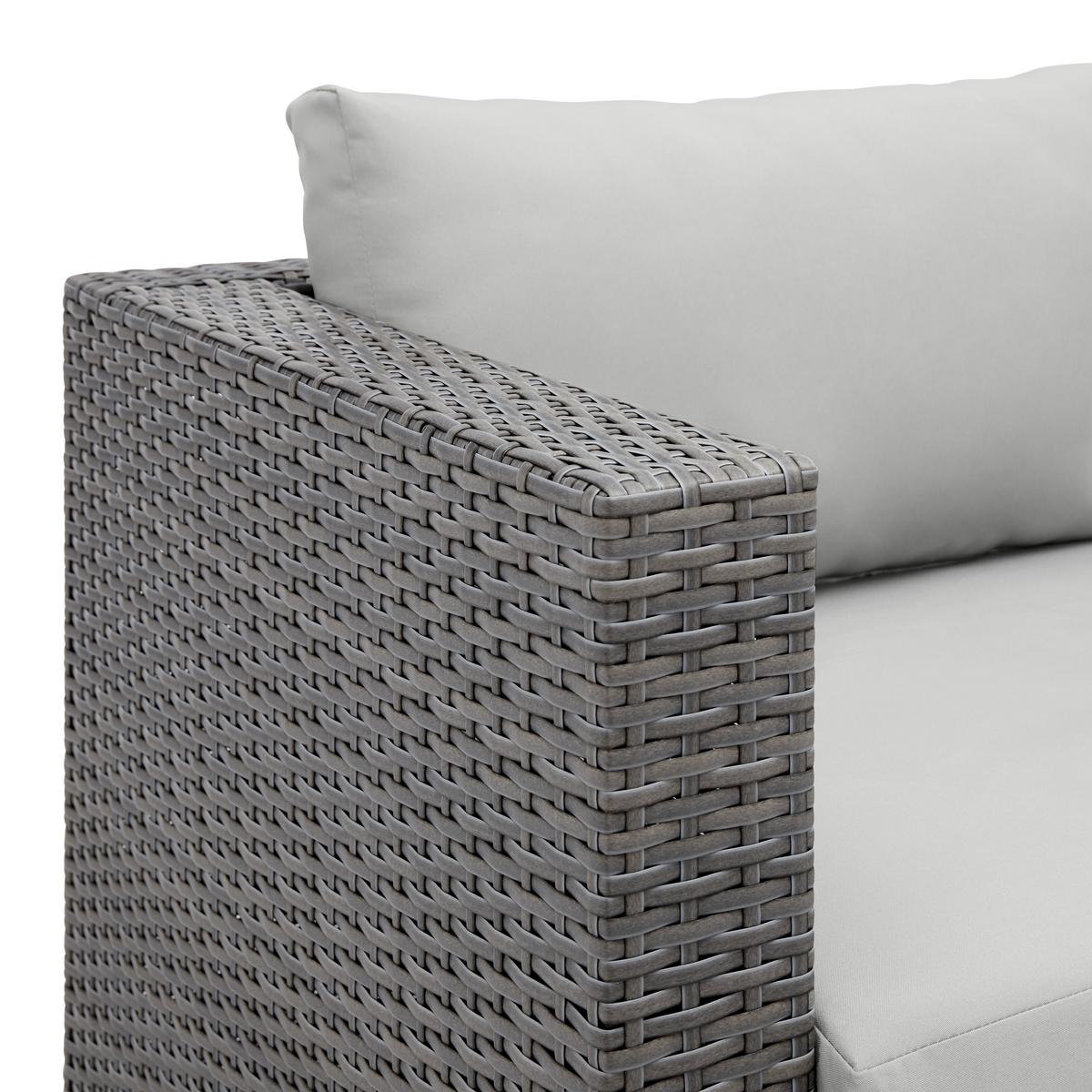 TERASOVÁ SEDACÍ SOUPRAVA CORUNA - světle šedá/tmavě šedá, Moderní, kov/textil - Modern Living