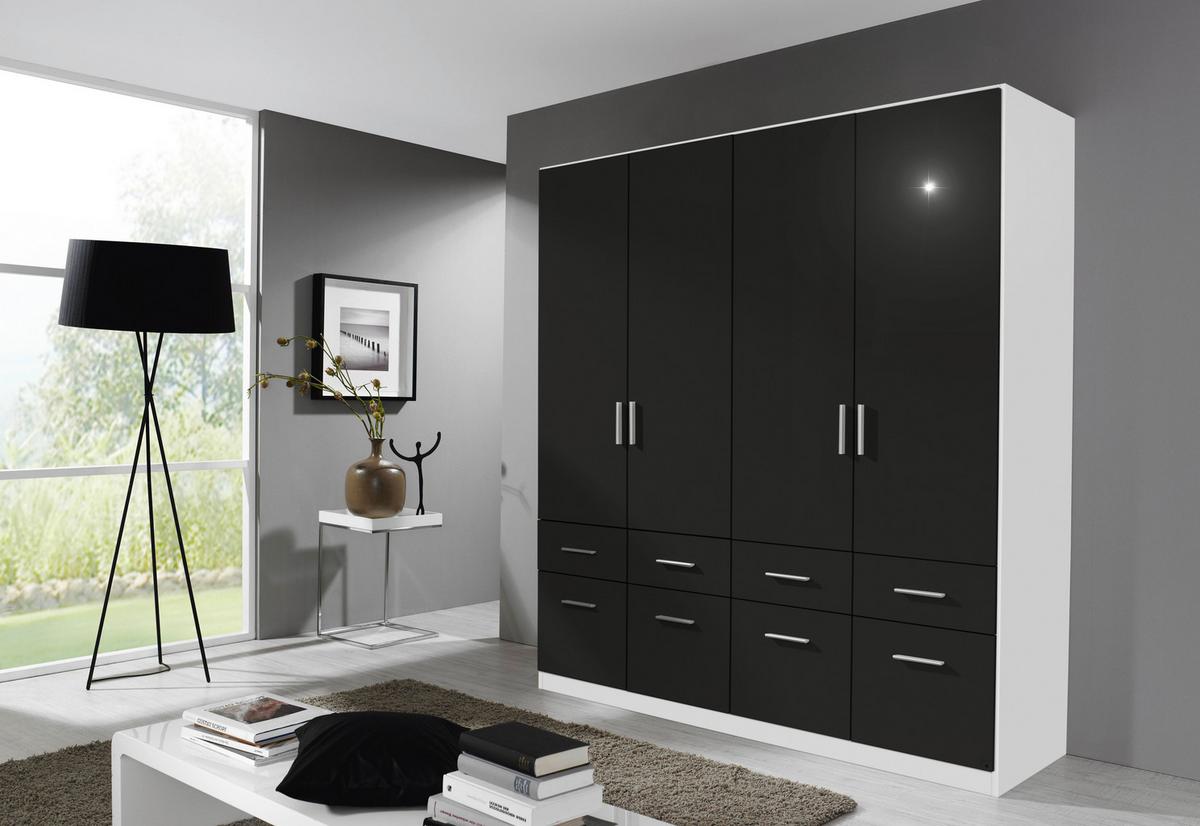 Drehtürenschrank Berlin Weiß/Grau B: 181 cm - Weiß/Grau, MODERN, Holzwerkstoff (181/210/54cm) - Rauch Möbel