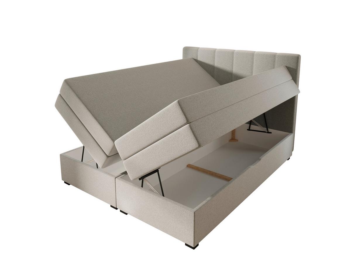 Polsterbett Lauro Hellgrau, Lf: 180x200 Cm - Hellgrau/Schwarz, Trend, Textil (180/200cm)