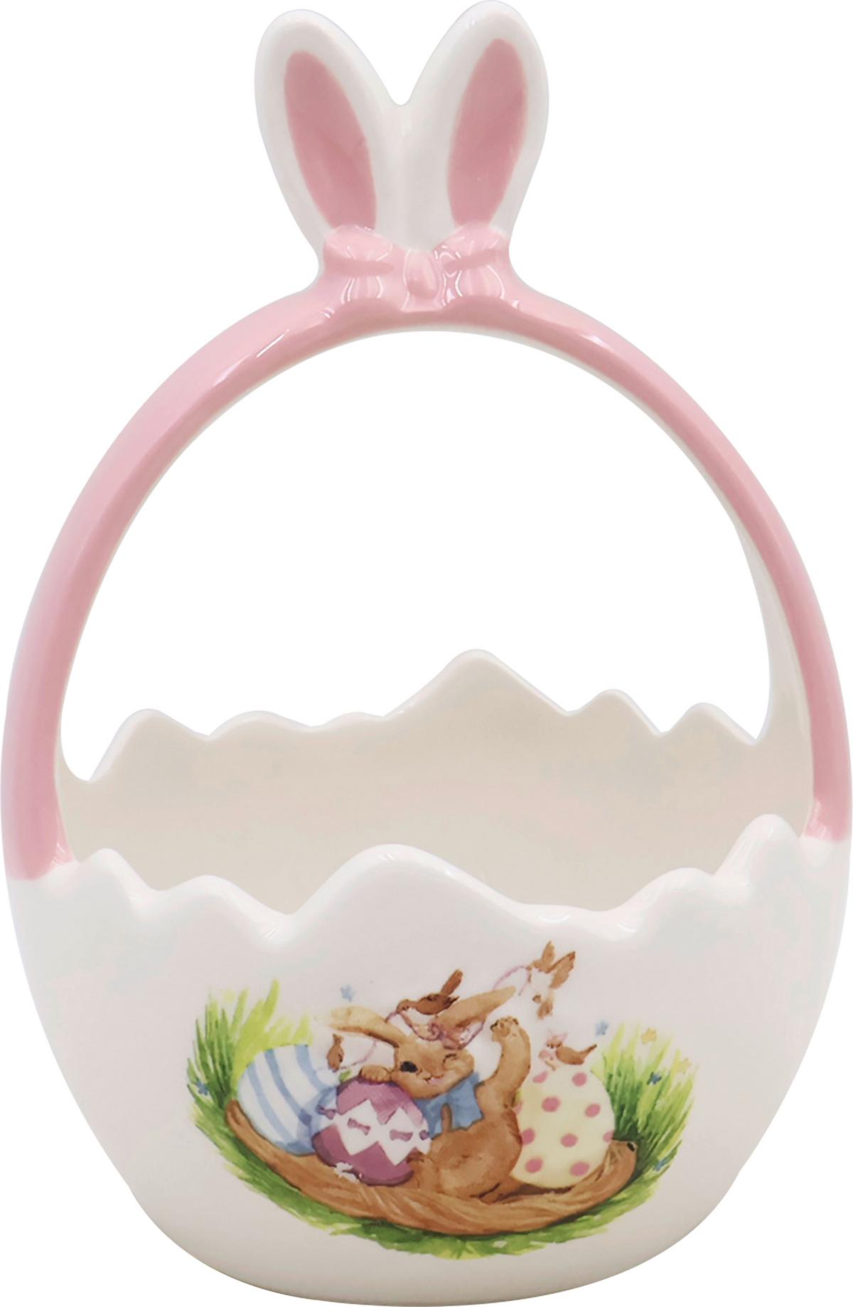 Osterschale Wendy - Pink/Braun, KONVENTIONELL, Keramik (12/17cm) - Luca Bessoni