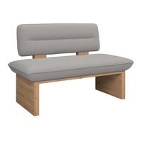 Sitzbank Beluna II Webstoff hellgrau, B: 140cm - Eichefarben/Hellgrau, KONVENTIONELL, Holzwerkstoff/Textil (140/87/67cm) - James Wood