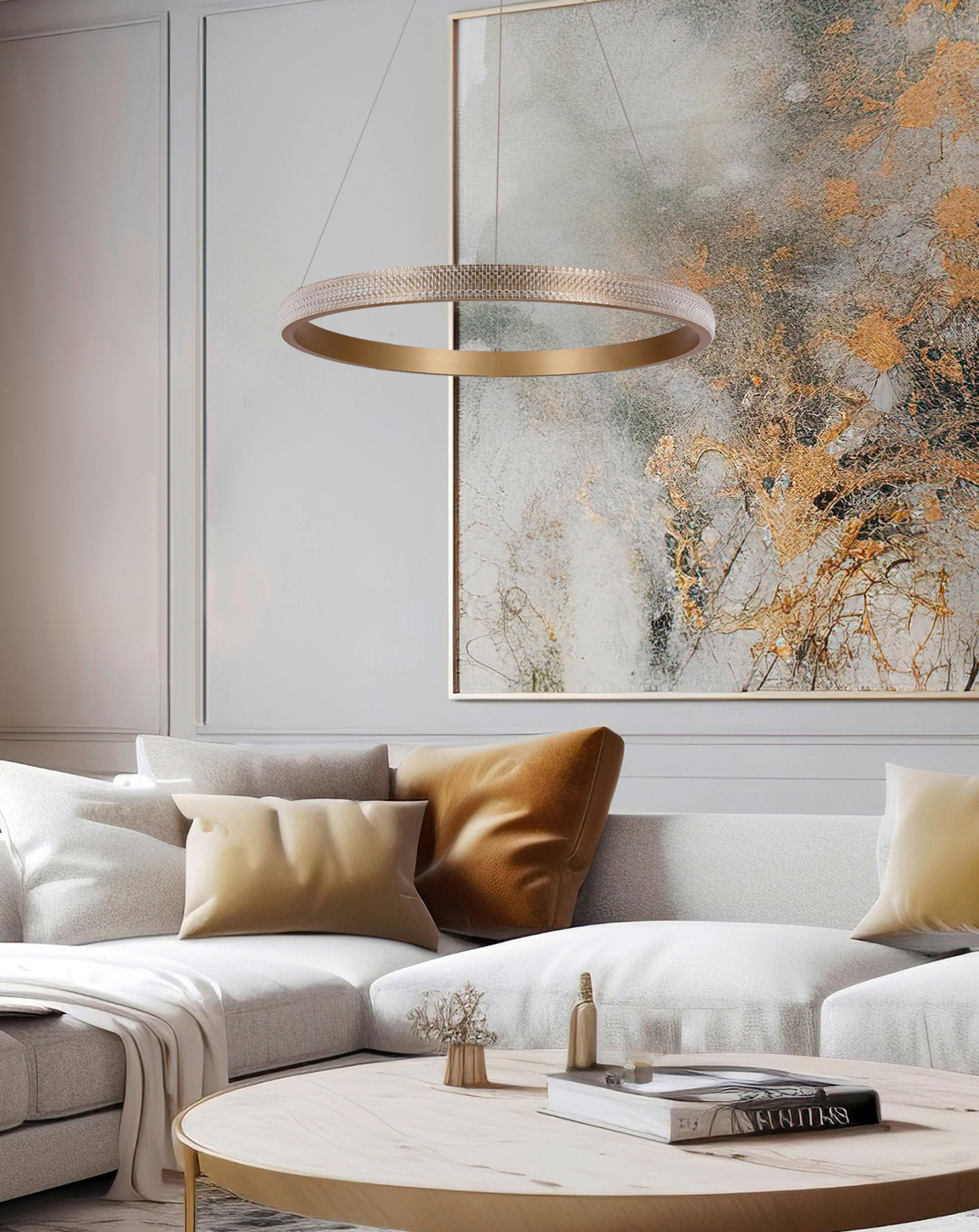 LED-Hängeleuchte 31-28440 Hashim - Goldfarben, Design, Metall (60/60/115cm)