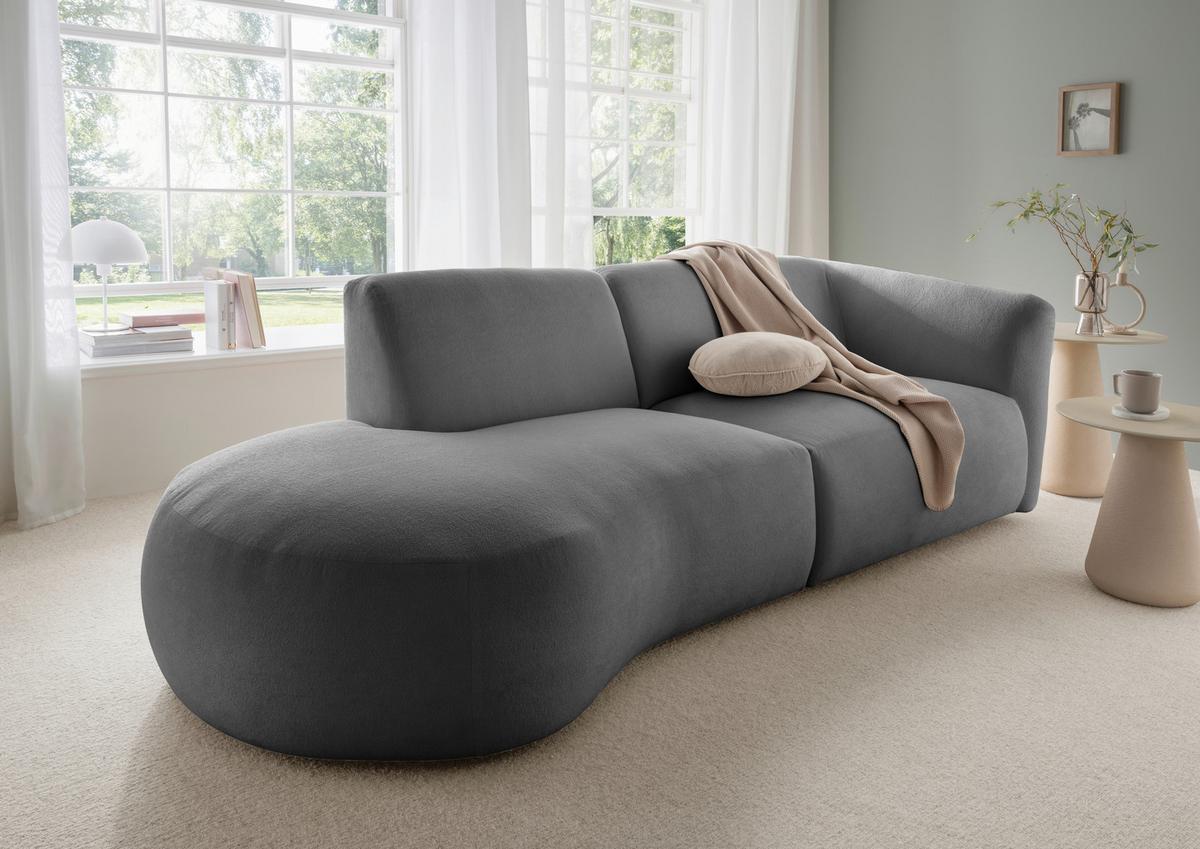 Ecksofa Jesi, Anthrazit S: 238x107 Cm - Anthrazit/Schwarz, MODERN, Textil (238/107cm) - Livetastic