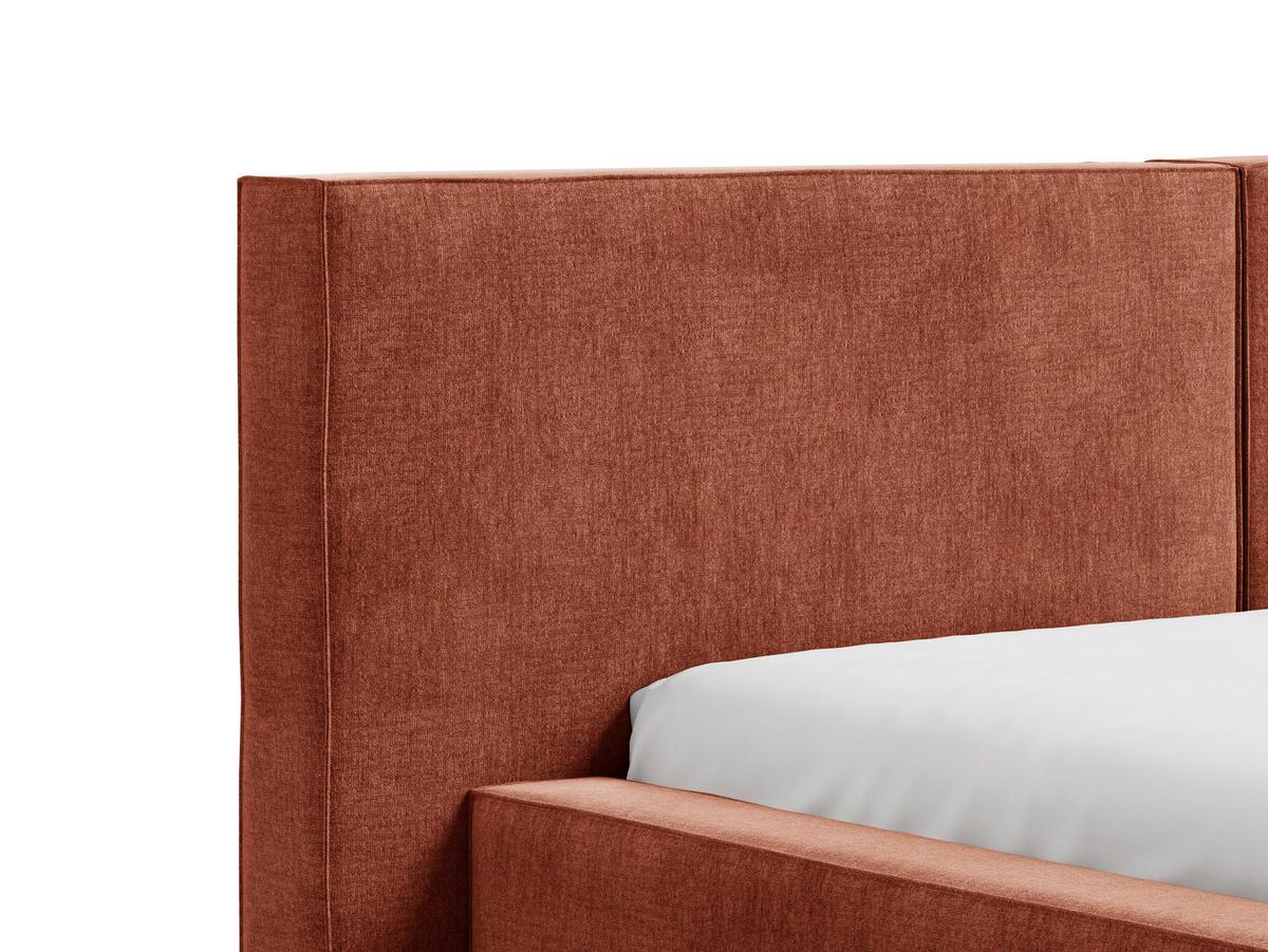 Polsterbett Jasmine mit Bettkasten 140x200 - Terracotta/Schwarz, MODERN, Holz (140/200cm) - Livetastic