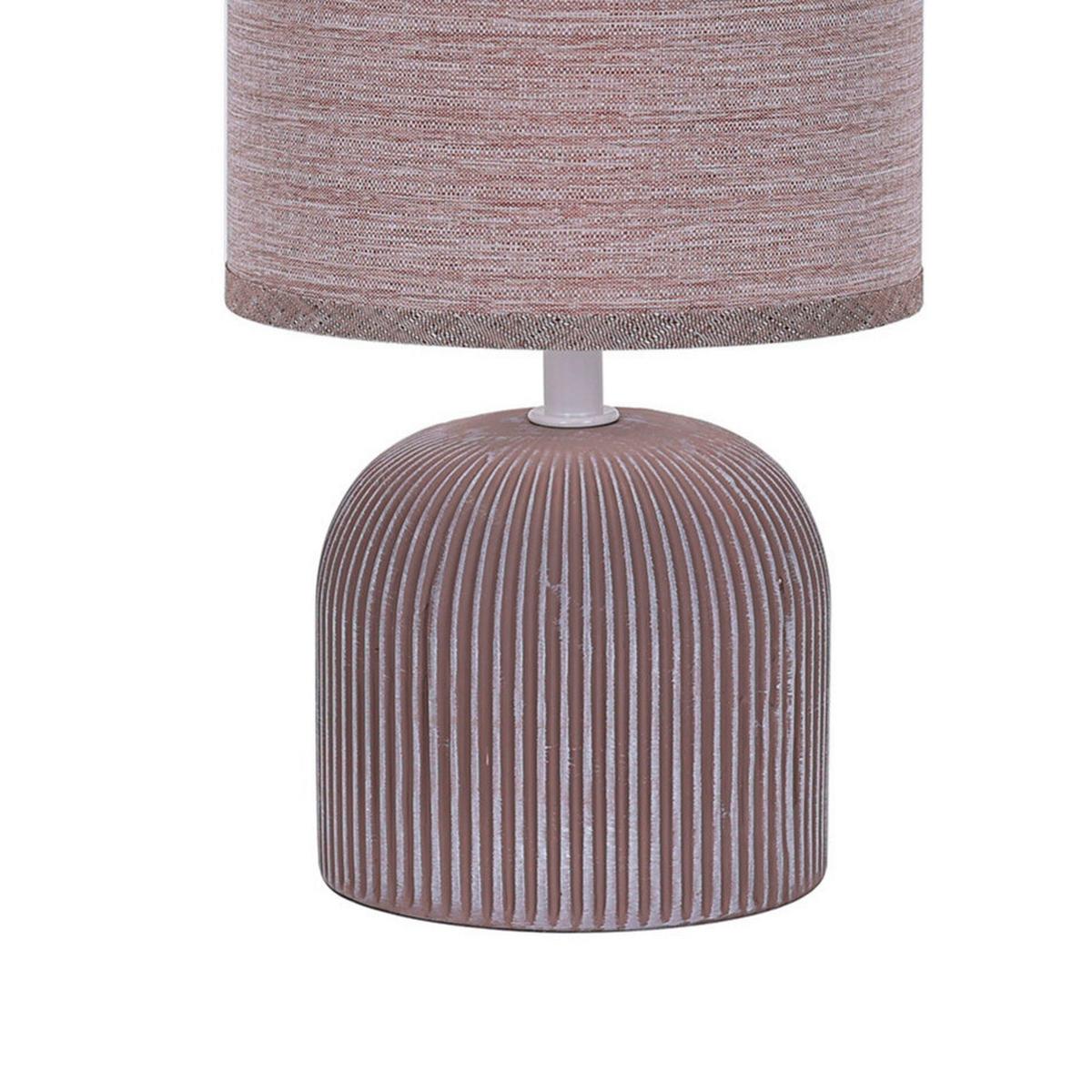 Tischleuchte Braun D: 15 cm 6w - Braun, Design, Keramik/Textil (15/28cm)