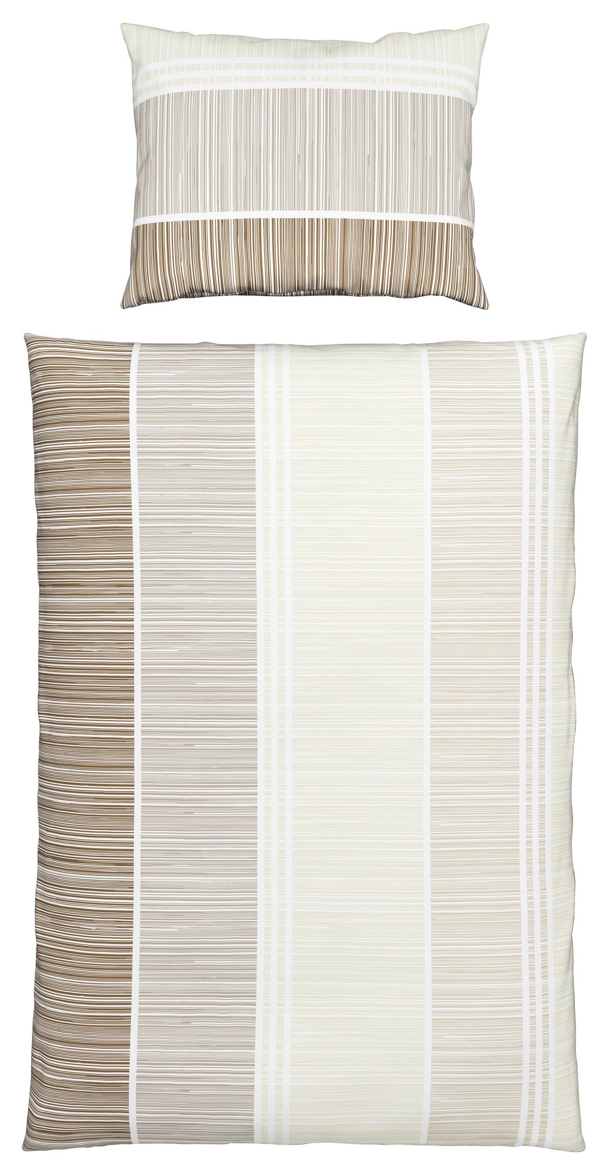 Renforce Bettwäsche 140x200 cm Ilvi Baumwolle Beige - Beige/Braun, KONVENTIONELL, Textil (140/200cm) - Ondega